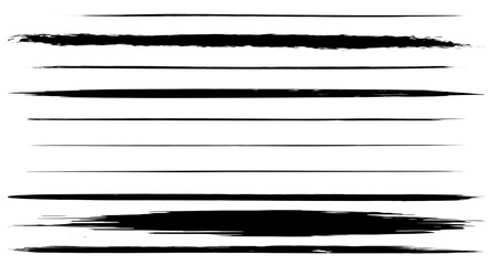 Vector set of grunge black paint, ink brush strokes. brush strokes collection. Dirty grunge artistic design elements, backgrounds, textures, brushes