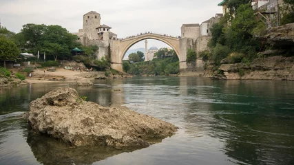 Wall murals Stari Most architecture,bridge,mostar,bosnia,Stari Most,historic,ancient,tourism,landscape,old,river,europe,water,travel,city,arch,stone,landmark,medieval,italy,building,herzegovina,sky,holiday,summer,bosnia,tow