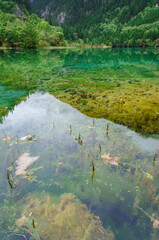 Beautiful landscape with lake and mountains