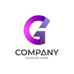 Letter G gradient logo design, modern initial letter business logo template