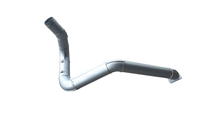 Truck exhaust intake pipe with mounting points for Euro environmental standards sensors on an...