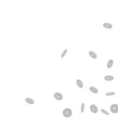 European Union Euro coins falling. Scattered black