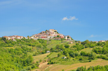 Obraz premium Panoramic view of Montefusco, an old town in the province of Avellino Italy.