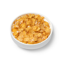 Bowl with traditional cornflakes close up