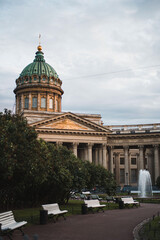 Obraz premium St. Petersburg, Russia - June 5, 2019, view of the Kazan Cathedral on Nevsky Prospect.