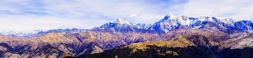 Himalayan mountain range with Trishul 