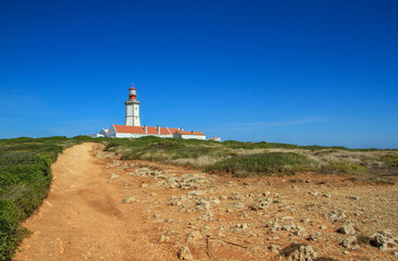 Fototapeta na wymiar Landscape of Portugal with lighthouse