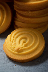 Butter cookies close up