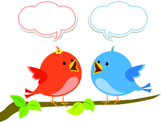 birds with speech bubbles