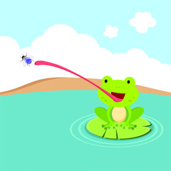 Little frog. Vector illustration of a cute little frog.