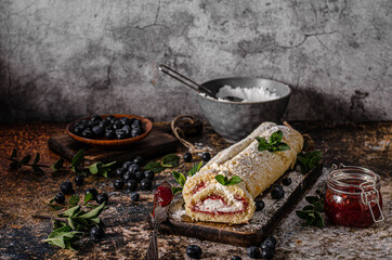 Sweet creamy roulade