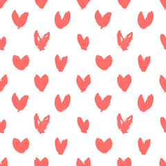 vector seamless pattern with red hearts