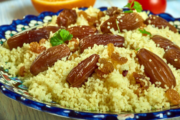 Algerian Saffron and Raisin Couscous