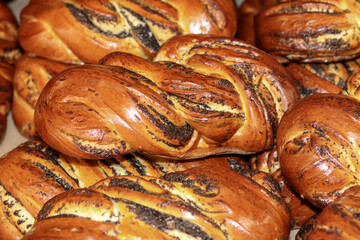 fresh bakery. fresh bread on a wooden table