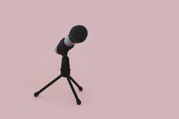 microphone on pink background