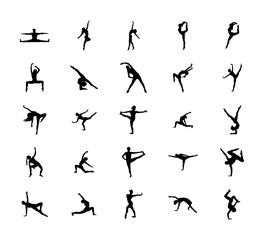 
Easy Gymnastic Poses Silhouette Pack 
