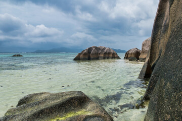 Anse Source d Argent paradise beach, La Digue Island, Seyshelles