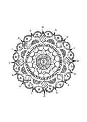 Hand-drawn ethnic mandala, Vector illustration background
