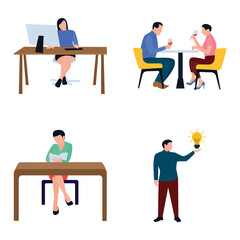 
Businesspersons Flat Icons Set
