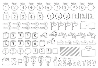 数字のポイントアイコン 手描き