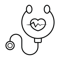 Stethoscope heart icon vector illustration