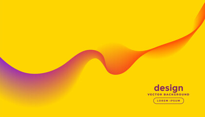 abstract colorful wave lines in yellow background design