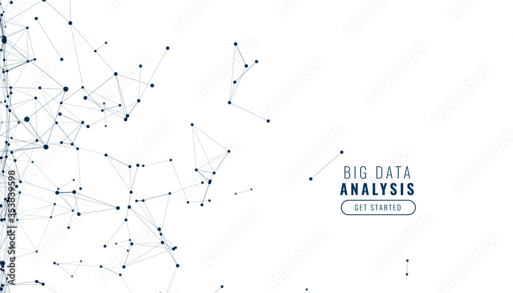Wall mural white background with digital technology network mesh lines