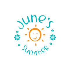 typography of Welcome June text message for congratulation or greeting card, Poster, advertising, banner, and any design.