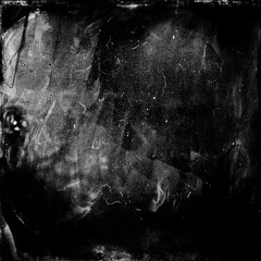 Black scratched grunge horror background, distressed texture, old film effect with frame - 353840182