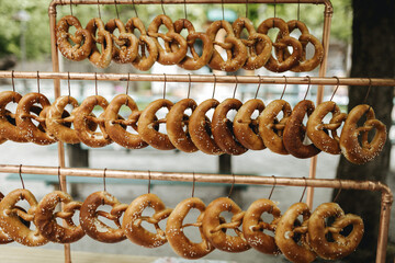 Pretzels at a lunch buffet in Bavaria