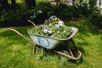 Vintage garden decoration at a restaurant in southern Germany