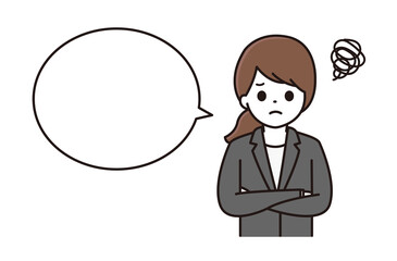 スーツ 女性 吹き出し イラスト