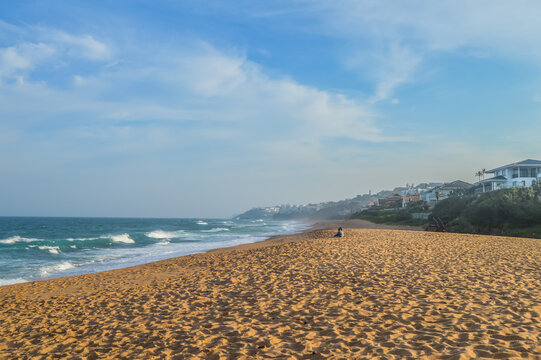 Pictureque Salt rock main beach and a river mouth lagoon in Dolphin coast Durban Ballito South Africa