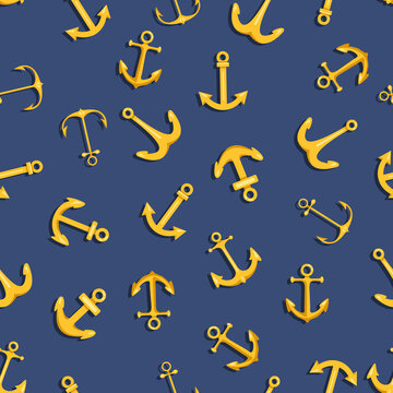 Vector Seamless Pattern of Anchors