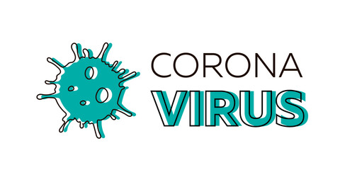 Covid-20 concept inscription typography design logo on white background. Concepts lettering dangerous Corona Virus 2020 cell. Pandemic stop Novel Coronavirus outbreak covid-19 symptoms. Vector Icon.
