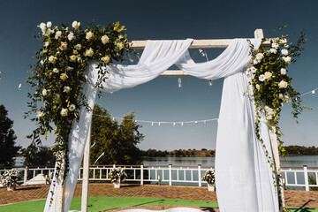 Wedding arch with wedding decor