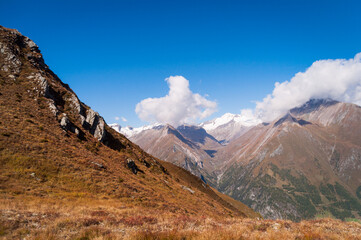 Cloudy sky with view of a mountain range in South Tyrol