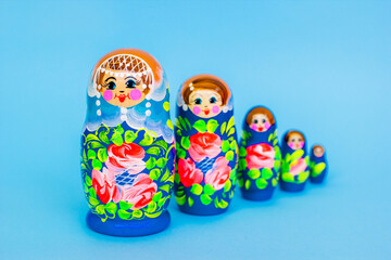 Colorful matryoshka, Slavic souvenir.