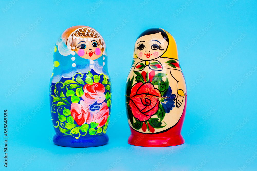 Wall mural Colorful matryoshka, Slavic souvenir.