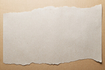 Cardboard. Brown background for design. Torn beige crumpled kraft paper. Brown texture. Colorful background for text.