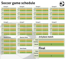 soccer game schedule in vector empty to fill in