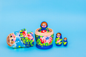 Colorful matryoshka, Slavic souvenir.