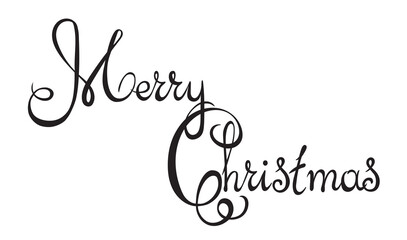 Lettering Merry Christmas. Vector drawing