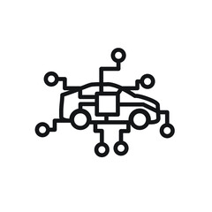 Smart car thin line icon. Vector.