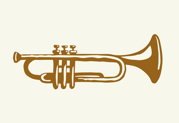 Obraz na płótnie Canvas Musical instrument. Trumpet. Vector drawing