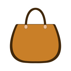 Simple brown women bag icon isolated on white background. Vector illustration of a summer bag