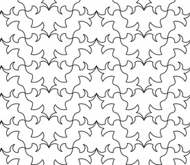 Elegant black and white seamless pattern. Vector art deco background. Tessellating pattern. Elegant geometric design for fabric, packaging, invitation, wallpaper, coloring book.