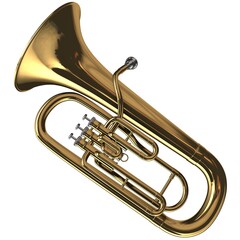 Obraz na płótnie Canvas 3d Rendering of a Dark Brass Euphonium