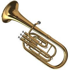 3d Rendering of a Dark Brass Alto Horn