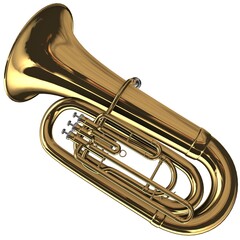 Fototapeta na wymiar 3d Rendering of a Dark Brass Tuba